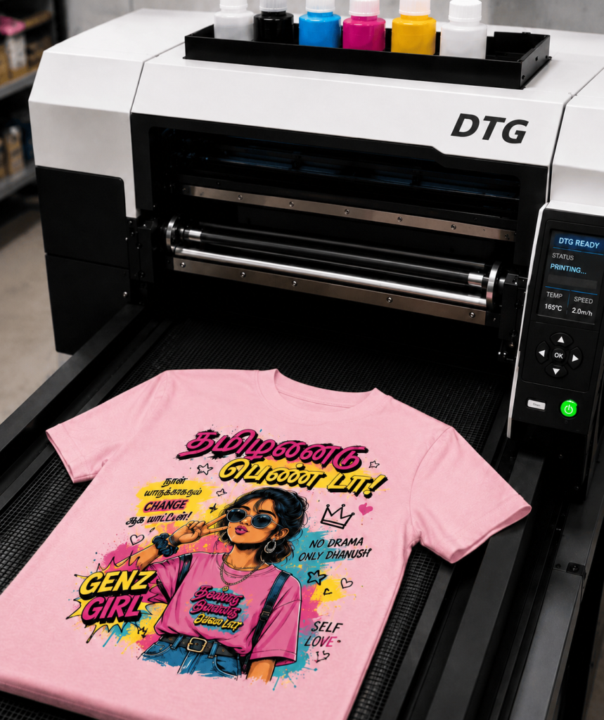 Custom DTF Printed T-Shirts in Coimbatore with Vibrant Full-Color Logo Printing